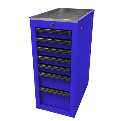 HOMBL08014070 image(0) - Homak Manufacturing RS PRO 14-1/2 in. 7-Drawer Side Cabinet, Blue