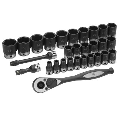 GRE82629M image(0) - Grey Pneumatic 1/2" Dr. 29pc Metric Duo-Socket Set - 6 Pt.