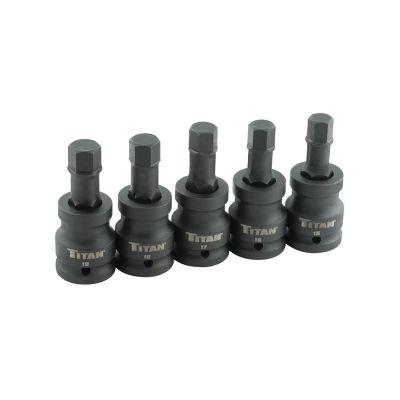 TIT44505 image(0) - TITAN 5-PC 3/4" DR METRIC HEX IMPACT