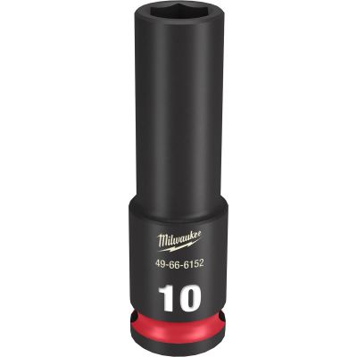 MLW49-66-6152 image(0) - Milwaukee Tool SHOCKWAVE Impact Duty  3/8"Drive 10MM Deep 6 Point Socket