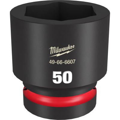 MLW49-66-6607 image(0) - Milwaukee Tool SHOCKWAVE Impact Duty  1"Drive 50MM Standard 6 Point Socket