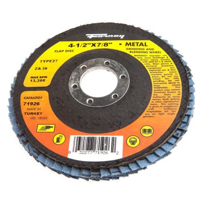 FOR71926 image(0) - Forney Industries Flap Disc, Type 27, 4-1/2 in x 7/8 in, ZA36