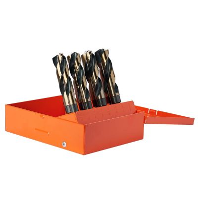 KNK8KK12 image(0) - KnKut 8 Piece Fractional Silver and Deming 1/2" Reduced Shank Drill Bit Set