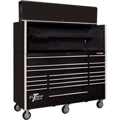 EXTRX7220HRKC image(0) - Extreme Tools RX 72" Hutch & 19 Drawer Roller Cabinet Combo, Black