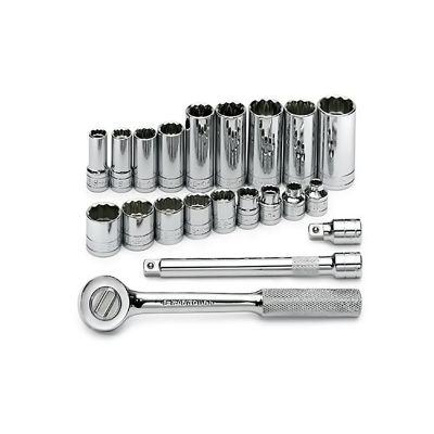 SKT4551 image(0) - S K Hand Tools TOOL SET 3/8IN. DR 21PC SAE STD/DEEP 12PT W/RATCH