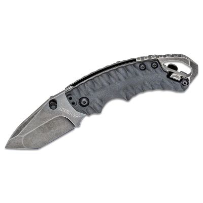 KER8750TBLKBW image(0) - Kershaw Shuffle II Multifunction Manual Open Inset Liner Lock American Tanto Blade EDC Folding Pocket Knife with BlackWash Finish - Black