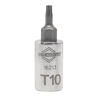 MAY16213 image(0) - Mayhew Mayhew T10 Torx® Short Insert Socket Bit, 1/4-Inch Drive