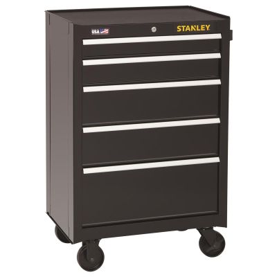 SNLSTST22753BK image(0) - Black & Decker Stanley 5-Drawer Rolling Cabinet, 26.5 in.