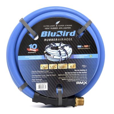 BLBBB1215 image(0) - BluBird BluBird Rubber Air Hose 1/2 in. x 15 ft.