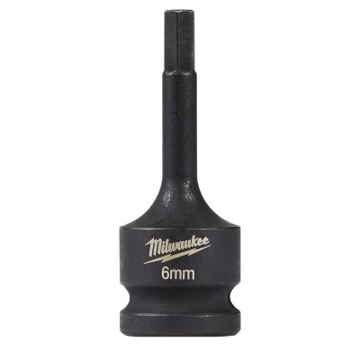 MLW49-66-5146 image(0) - Milwaukee Tool SHOCKWAVE  Lineman's 1/2" Drive 6MM Hex Bit Socket