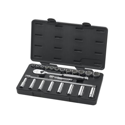 KDT80707 image(0) - GearWrench 23PC 1/2" DR SAE SOCKET SET (STANDARD/DEEP)