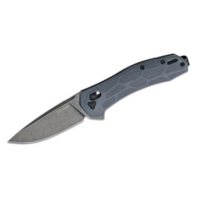 KER2042 image(0) - Kershaw Covalent Manual Open DuraLock Drop Point Blade EDC Folding Pocket Knife with BlackWash Finish - Gray