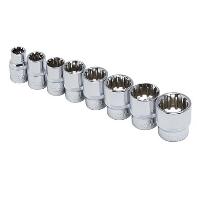 TIT15203 image(0) - TITAN 8-PC 3/8" DR SAE SPLINE SOCKET