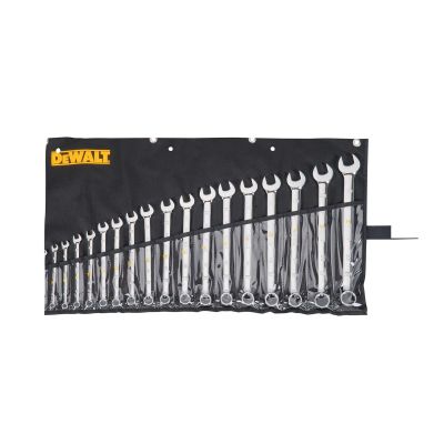 DWTDWMT19237 image(0) - DeWalt DEWALT 18PC MM COMBO WRENCH SET