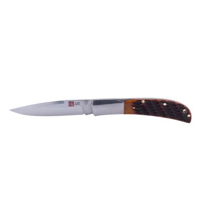 SUNAMK7006 image(0) - SUNEX Knife HJBCC LB AUS8 58HRC Satin 4in Trad SSB Brown Leather P