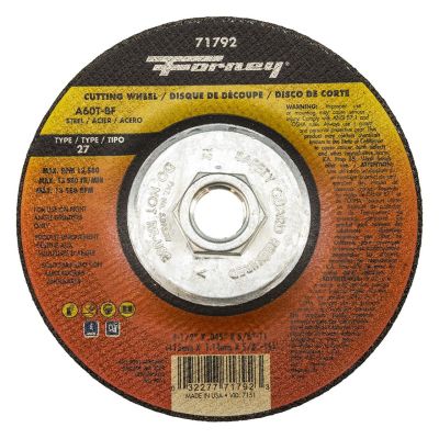 FOR71792 image(0) - Forney Industries Cut-Off Wheel, Metal, Type 27, 4-1/2 in x .045 in x 5/8 in-11