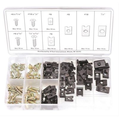 KTI00084 image(0) - K Tool International 170-Piece U-Clip and Screw Assortment Kit