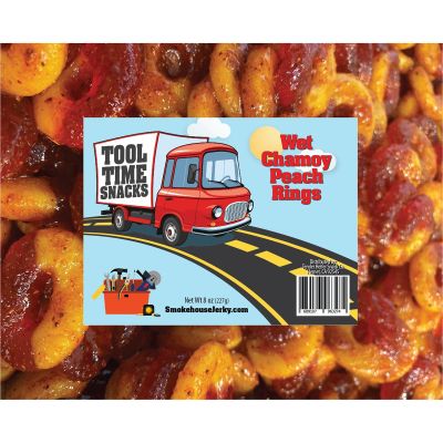 THS689107-963274 image(0) - Smokehouse Jerky 8oz Wet Chamoy Gummy Peach Rings