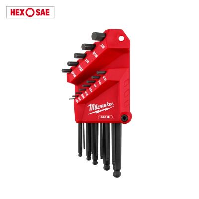 MLW48-22-2185 image(0) - Milwaukee Tool 13-Key Ball End L-Style Hex Key Set - SAE