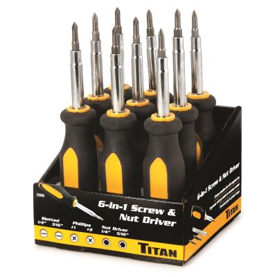 TIT32965-9 image(0) - Titan 6-in-1 Screwdriver 9 Pc. Counter Display