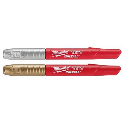 MLW48-22-3123 image(0) - Milwaukee Tool 2PK INKZALL SilverGold/ Fine Point Markers