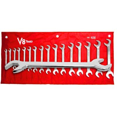 V8T816 image(0) - V-8 Tools WRE SET COMBO 16PC ANGLE 8M TO 23M