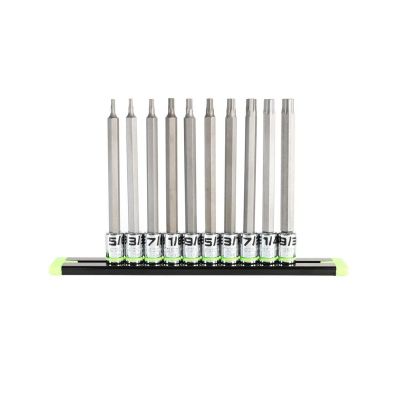 GETHAS10LS image(0) - GripEdge Tools 10 Piece 1/4 Inch Drive Long SAE RPT Hex Driver Set