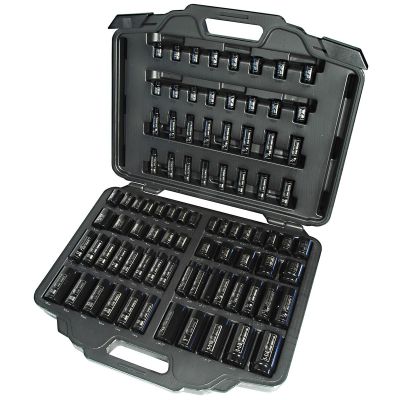 IRTSK34C86N image(0) - Ingersoll Rand Combination Hex Metric and SAE Standard and Deep Socket Set for 3/8 and 1/2 Inch Drive Impact Wrenches, 86-Piece