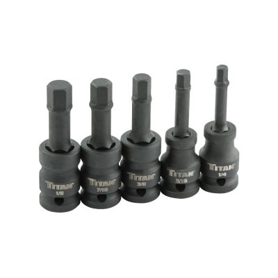 TIT42925 image(0) - TITAN 5-PC 1/2" DR SAE HEX IMPACT BI