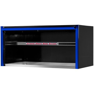 EXTEX5501HCQBKBL image(0) - Extreme Tools® EXQ Series 55in W x 30in D Professional Extreme Power Workstation Hutch  Black w Blue Handle