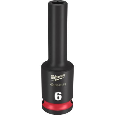 MLW49-66-6148 image(0) - Milwaukee Tool SHOCKWAVE Impact Duty  3/8"Drive 6MM Deep 6 Point Socket