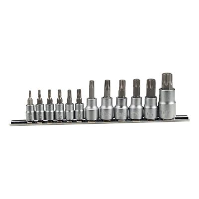 WLMW1335 image(0) - Wilmar Corp. / Performance Tool 12 Pc Star Bit Socket Set ChrV