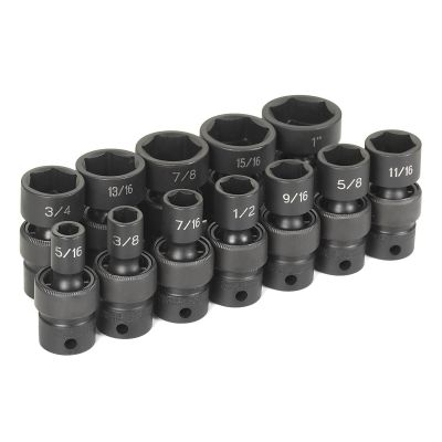 GRE1212U image(0) - Grey Pneumatic 12 PC 3/8" DR 6 PT STANDARD LENGTH FRAC UNIV SET