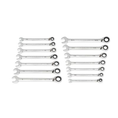 KDT86660 image(0) - Gearwrench 14 Pc. 90-Tooth 12 Point SAE Reversible Ratcheting Wrench Set