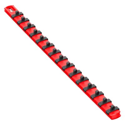 ERN8322 image(0) - Ernst Mfg. 18” Socket Organizer with 22 Dura-Pro HD Clips - Red - 1/4"