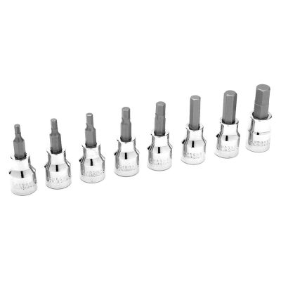 WLMW38870 image(0) - Wilmar Corp. / Performance Tool 8 PC 3/8'' DR SAE HEX BIT SET