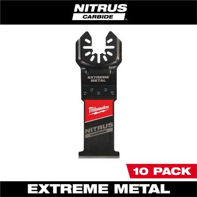 MLW49-25-1569 image(0) - Milwaukee Tool NITRUS CARBIDE Extreme Metal Universal Fit OPEN-LOK Multi-Tool Blade 10PK