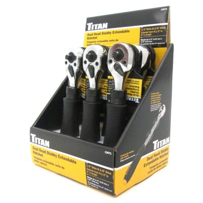 TIT12071-6 image(0) - TITAN 6PC Dual-headed 1/4" & 3/8"Dr Std Ratchet Display