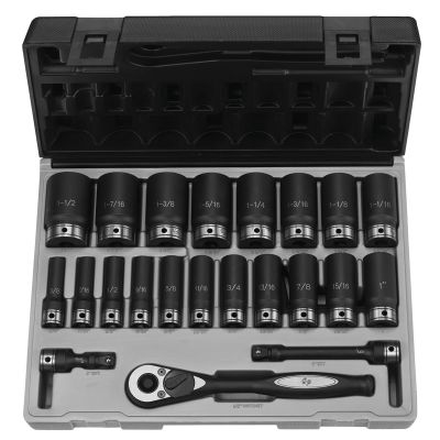 GRE82622D image(0) - Grey Pneumatic 1/2" Dr. 22pc Fractional Deep Duo-Socket Set - 6 P