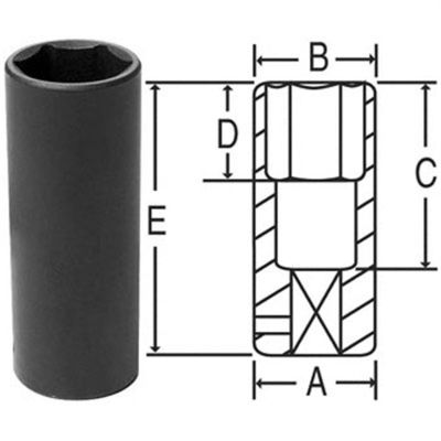 GRE2021MDT image(0) - Grey Pneumatic 1/2" Drive x 21mm Extra-Thin Wall Deep