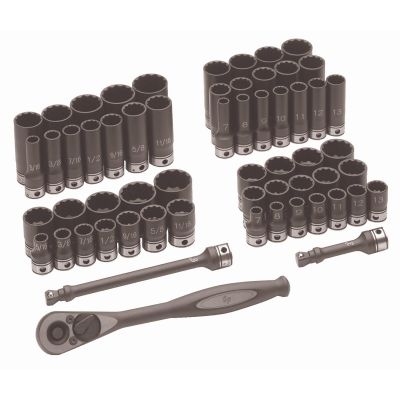 GRE81259CRD image(0) - Grey Pneumatic 3/8" Dr. 59pc Fract. & Metric Duo-Socket Set - 12