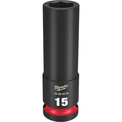 MLW49-66-6276 image(0) - Milwaukee Tool SHOCKWAVE Impact Duty  1/2"Drive 15MM Deep 6 Point Socket