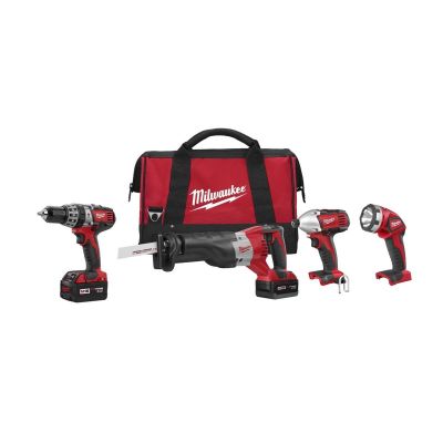 MLW2696-24 image(0) - Milwaukee Tool M18 Cordless LITHIUM-ION 4-Tool Combo Kit