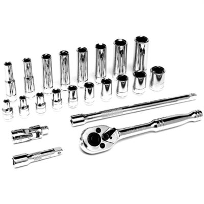 WLMW36901 image(0) - Wilmar Corp. / Performance Tool 22PC. SAE 1/4" DR. SOCKET SET W/PRO STYLE RATCHET