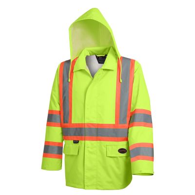 SRWV1081360U-S image(0) - Pioneer - Hi-Vis Safety Rainwear Jacket - Yellow/Green - Size Small