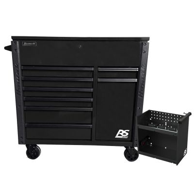 HOMBK06044080 image(0) - Homak Manufacturing 44" 8-Drawer Service Cart w/Power Tool Holder Drawer- Black