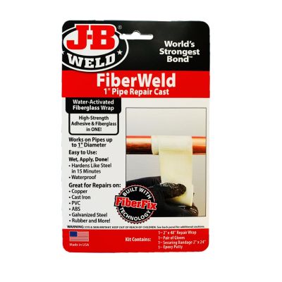 JBW38248 image(0) - J B Weld J-B Weld 38248 FiberWeld Permanent Repair Cast 2x48 Inch - High Strength Adhesive Fiberglass Wrap - White