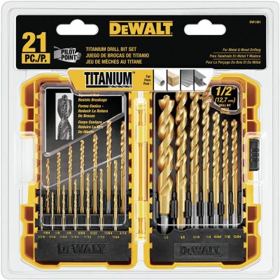 DWTDW1361 image(0) - DeWalt 21PC TITANIUM NITRIDE DRILL SET