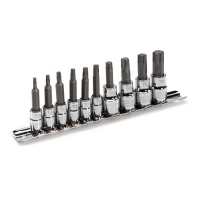 JSP78362 image(0) - J S Products 1/4-Inch and 3/8-Inch Drive Torx/Star Hex Bit Socket Set, 10-Piece