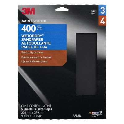 MMM32038 image(0) - 3M PAPER SHEETS-WETORDRY 9"X 11" P400 5/PK 10PK/CS